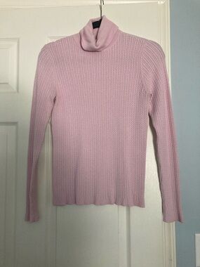 Charter Club Light Pink Cable Turtleneck Sweater